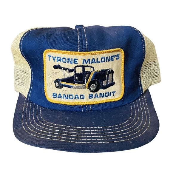AUTOGRAPHED Tyrone Malone Bandag Bandit Racing Team Trucker Hat K-Brand USA 1985 - Picture 1 of 5